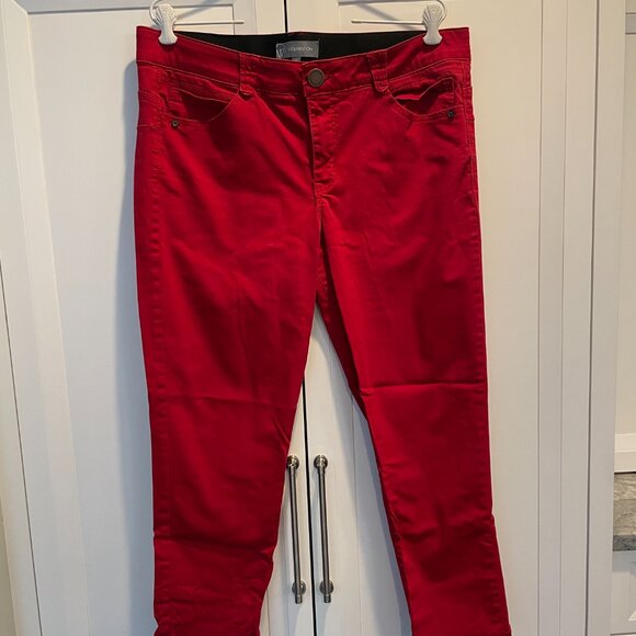 Wit & Wisdom Women Ab-Solution Crop Skinny Pants Ankle Skimmer Red Size 16 - Picture 2 of 5